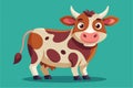 This delightful drawing features a cow with a playful expression and colorful spots, radiating joy, A funny and charming drawing Royalty Free Stock Photo