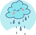 Delightful Drizzle Smiling Cloud Rain Illustration