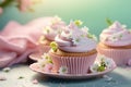 Delightful Easter cupcakes adorned with edible