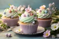 Delightful Easter cupcakes adorned with edible