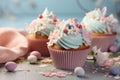 Delightful Easter cupcakes adorned with edible