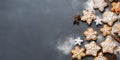 Cozy Christmas Cookies on Snowy Table Flat Lay