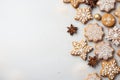 Cozy Christmas Cookies on Snowy Table Flat Lay