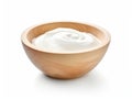 Delightful & Fresh: The Art of Serving Yogurt in a Rustic Wooden Bowl