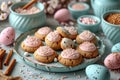 A Delightful Gathering of Iced Cookies, Celebrating with Colorful Eggs, Easter\'s Frosted Wonders