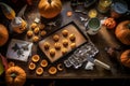 Delightful Halloween Themed Sugar Cookies on Tray