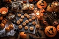 Delightful Halloween Themed Sugar Cookies on Tray