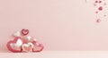 Delightful hearts in soft pink setting Royalty Free Stock Photo