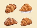 French Flair - Illustration of Buttery Croissant