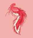 A delightful illustration of a red dragon. Illustration in a modern hand-drawn style