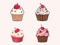 Illustration of Tempting Cherry Cupcake