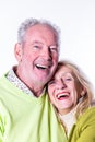 Joyful Embrace of a Senior Couple Royalty Free Stock Photo