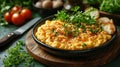 Scrumptious Scrambled Eggs with Thyme and Toasted Bread Royalty Free Stock Photo
