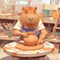 Adorable Artisan: A Hamster Potter at Work
