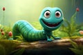 Cute cartoon worm character