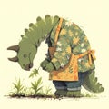 Prehistoric Gardener - Charming AniMotion Dinosaur