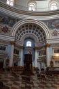 The delightful interior of the Rotunda of Mosta. Mosta, Malta