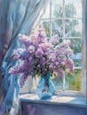 Delightful Lilac: A Window Sill Oasis of Cotton Candy Bushes and
