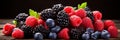 Delightful mixed berry medley - vibrant background for culinary promotions and food bloggers