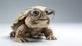 The Wise Look: A Fashionable Turtle with Glasses