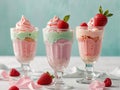 Delightful Pink Raspberry Ice Cream in Elegant Silver Bowl_Tempting Dessert Photography