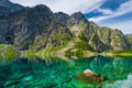 a delightful scenic mountain landscape and a clean lake Czarny