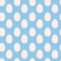 Seamless Pattern of Easter Eggs on Light Blue Background Royalty Free Stock Photo