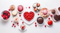 table filled with an assortment of love-themed desserts.AI Generated