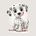 Cartoon Cuteness: Adorable Baby Dalmatia - Generative AI