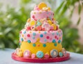 Delightful Tiered Candy Cake