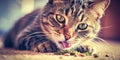 A Delightful Vintage Image of a Cat Enjoying Catnip Capturing the Joyful Playfulness of Feline Friends