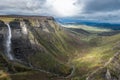 Delika canyon and waterfall in the Nervion river source, North of Spain