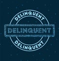 Delinquent. Glowing round badge. Royalty Free Stock Photo