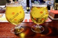 Delirium Tremens Belgian beer in traditional glass Royalty Free Stock Photo