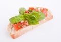 Deliscious fresh bruschetta appetizer with tomatoes