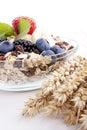 Deliscious healthy breakfast with flakes and fruits isolated Royalty Free Stock Photo