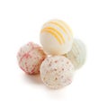 Deliscious white chocolate truffle pralines isolated Royalty Free Stock Photo