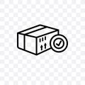 Delive Box Verification vector linear icon isolated on transparent background, Delive Box Verification transparency concept can be Royalty Free Stock Photo
