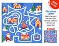 Deliver all letters from Santa Claus. Remember that children in all homes should receive them. Maze for kids. Full color