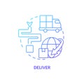 Deliver blue gradient concept icon Royalty Free Stock Photo