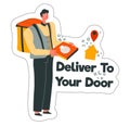 Deliver to your door, food courier with order