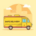 Deliver truck flat style vector stock illustration