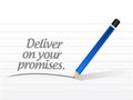 Deliver on your promises message illustration