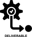 deliverable, release, launch, project deliverable, project output, working output, implementation solid glyph icon