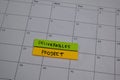 Deliverables Project write on sticky note isolated on wooden table