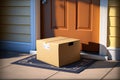 DeliverEase. Online Purchase Delivery Box at the door. Generative Ai Royalty Free Stock Photo