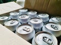 Unopened Aluminium Cans Of Alcohol