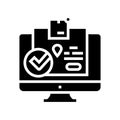delivered parcel status glyph icon vector illustration Royalty Free Stock Photo