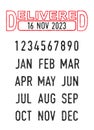 Delivered stamp with date