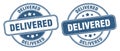 Delivered stamp. delivered label. round grunge sign